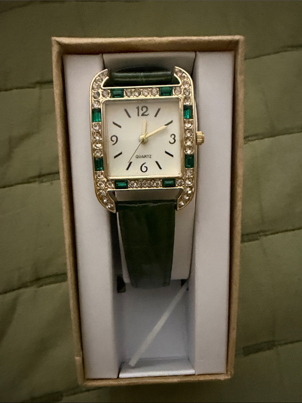 Xhilaration Green Strap Crystal Accent Women's Watch